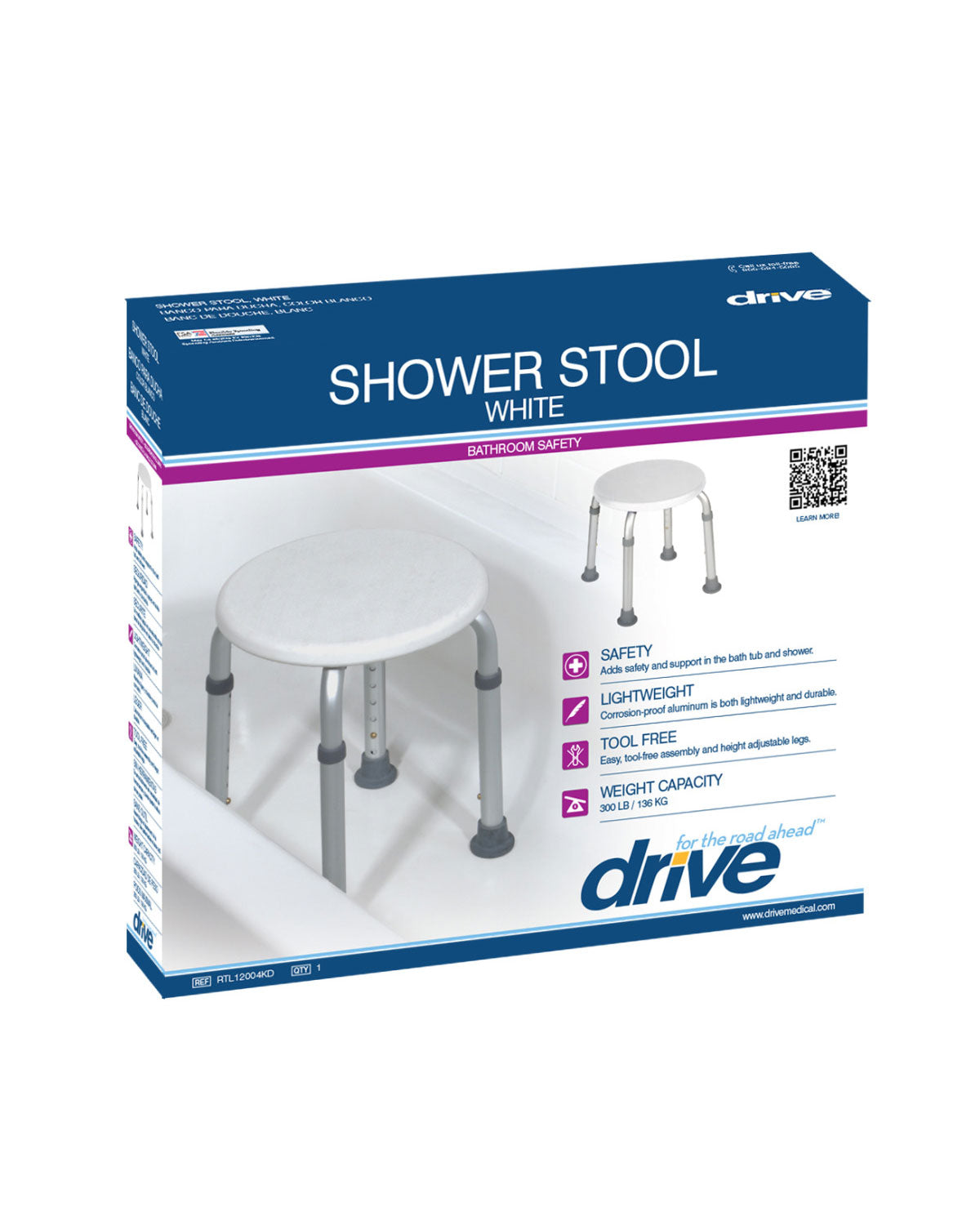 Drive Bath Shower Stool Round - 1 each