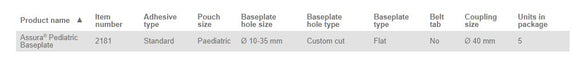 Coloplast Assura Paediatric Skin Barrier Non-Convex - 5 per box