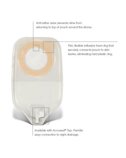 Convatec Esteem Synergy 2-Piece Urostomy Pouch with Accuseal Tap - 10 per box, BLUE - 35MM (1 3/8"),