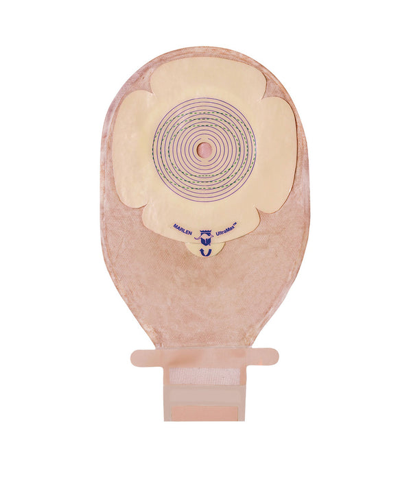 Marlen MegaMax 1-Piece Drainable Pouch with Kwick-Klose II Fastener - 5 per box, OPAQUE, FLAT - OVAL - 1"X1 3/4" (25X28MM)