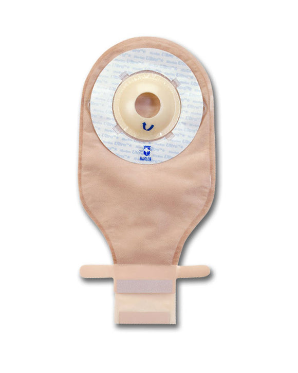 Marlen UltraLite 1-Piece Drainable Pouch with Kwick-Klose Fastener II with SkinShield Barrier with No Filter - 10 per box, FLAT - 1 1/2" (38MM)