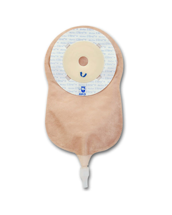 Marlen UltraLite 1-Piece Urostomy Pouch with AquaTack Barrier with No Filter - 10 per box, TRANSPARENT, SHALLOW CONVEXITY - 3/4" (19MM)