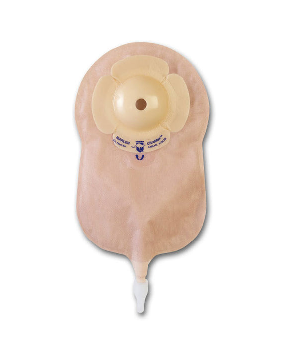 Marlen UltraMax Deep 1-Piece Urostomy Pouch with AquaTack Barrier and No Filter - 5 per box, OPAQUE WITH KWICK-VIEW, DEEP CONVEXITY - CUT TO FIT - 1/2"-1 3/4" (12-44MM)