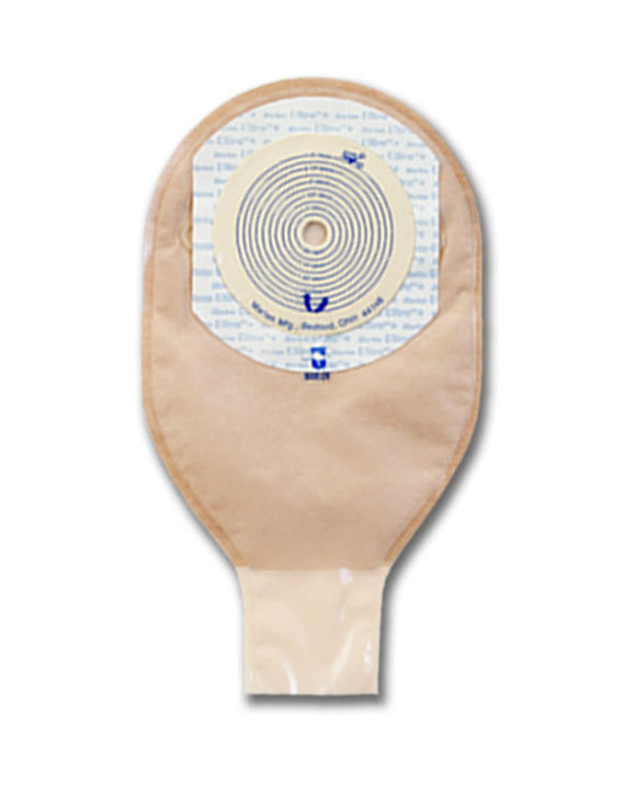 Marlen Ultra Extra 1-Piece Drainable Pouch Snap-Lok Pouch Closure with SkinShield Barrier with No Filter - 10 per box, FLAT - OVAL - 1"X1 3/4" (25X28MM)
