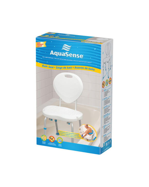 AquaSense Ergonomic Adjustable Bath Seat no Back - 1 each