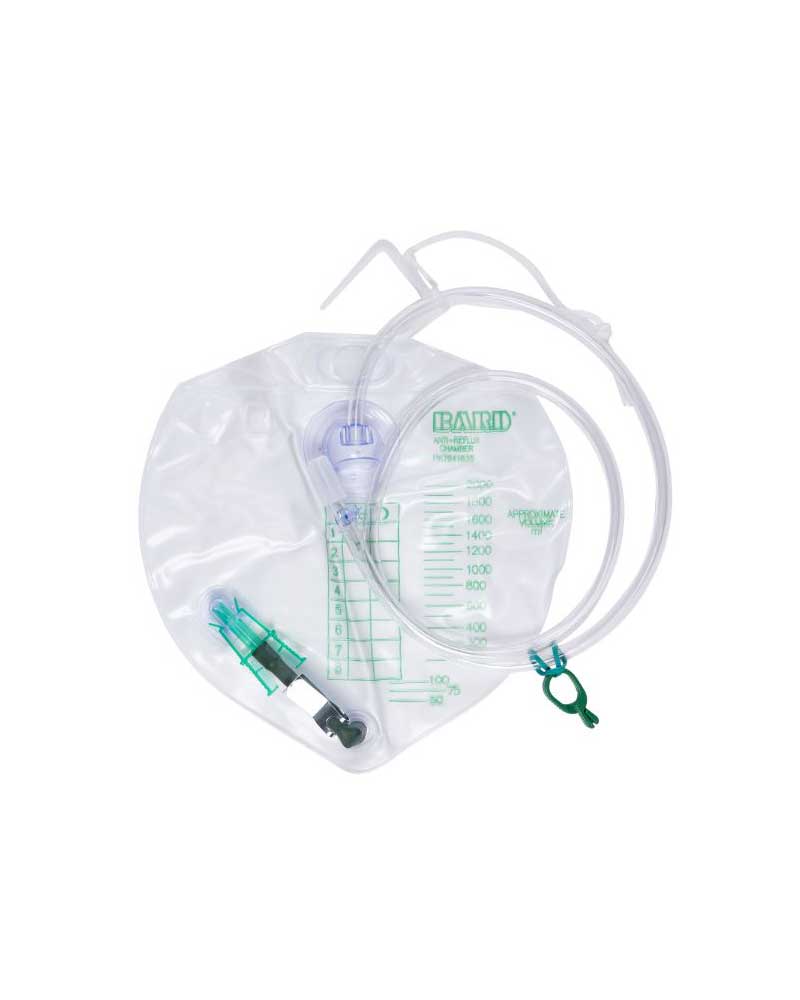 Bard Night Drainage Bag Contrôle des infections avec anti-reflux avec anti-reflux 2000 ml - 1 pièce