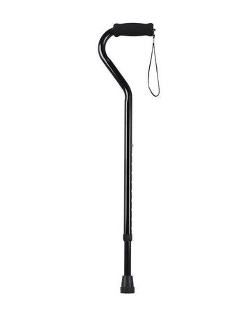 Cane Aluminum Adjustable Offset Handle Black - 1 each