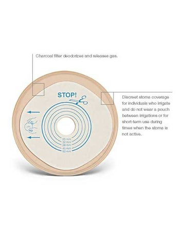 Convatec ActiveLife 1-Piece Stoma Cap with Stomahesive Skin Barrier and Filter - 30 per box, 19MM - 50MM (3/4" - 2"), OPAQUE - 0