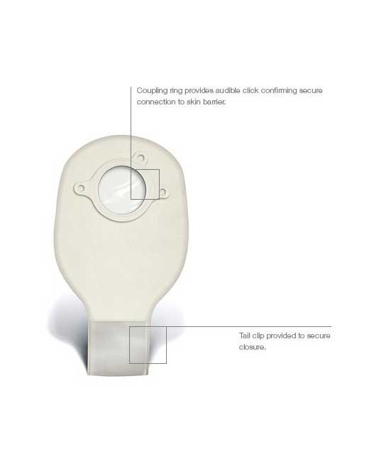 Convatec Little Ones Standard Drainable Pouch - 10 per box, GREEN, TRANSPARENT (1 SIDED COMFORT PANEL) - 15.2CM (6")