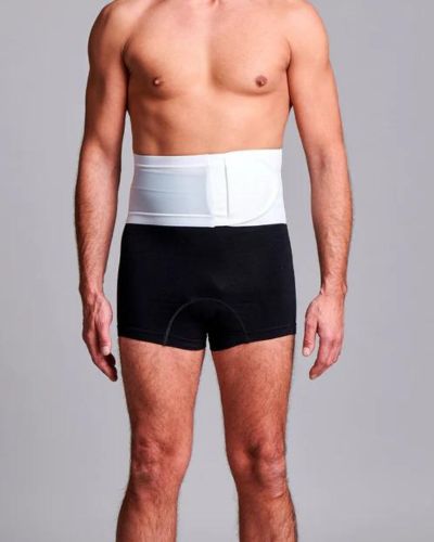 CUI Unisex Anti Roll Mesh Ostomy Hernia Support Belt - 15cm/6inch - 1 each, 15 CM / 6 INCH, XLARGE - WHITE - NO OPENING