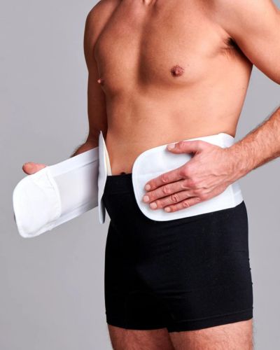 CUI Unisex Anti Roll Mesh Ostomy Hernia Support Belt - 15cm/6inch - 1 each, 15 CM / 6 INCH, LARGE - WHITE - NO OPENING - 0