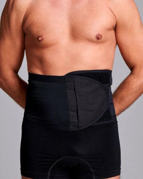 CUI Unisex Anti Roll Mesh Ostomy Hernia Support Belt - 20cm/8inch - 1 each, 20 CM / 8 INCH, XLARGE - BLACK - NO OPENING