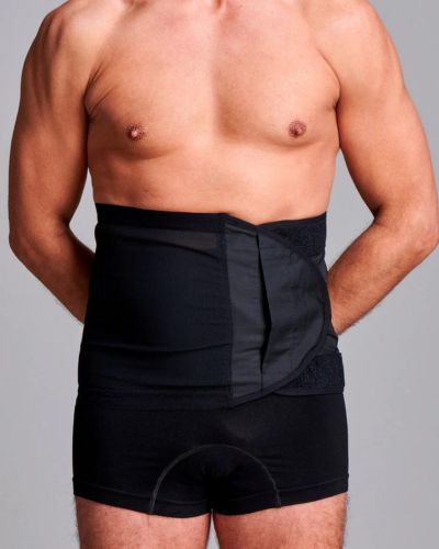 CUI Unisex Anti Roll Mesh Ostomy Hernia Support Belt - 26cm/10inch - 1 each, 26 CM / 10 INCH, XLARGE - BLACK - NO OPENING