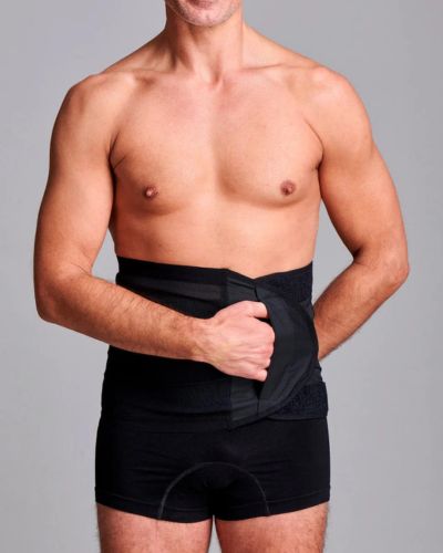 CUI Unisex Anti Roll Mesh Ostomy Hernia Support Belt - 26cm/10inch - 1 each, 26 CM / 10 INCH, XLARGE - BLACK - NO OPENING