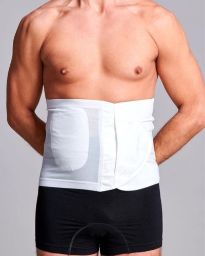CUI Unisex Anti Roll Mesh Ostomy Hernia Support Belt - 15cm/6inch - 1 each, 26 CM / 10 INCH, XSMALL - WHITE - NO OPENING