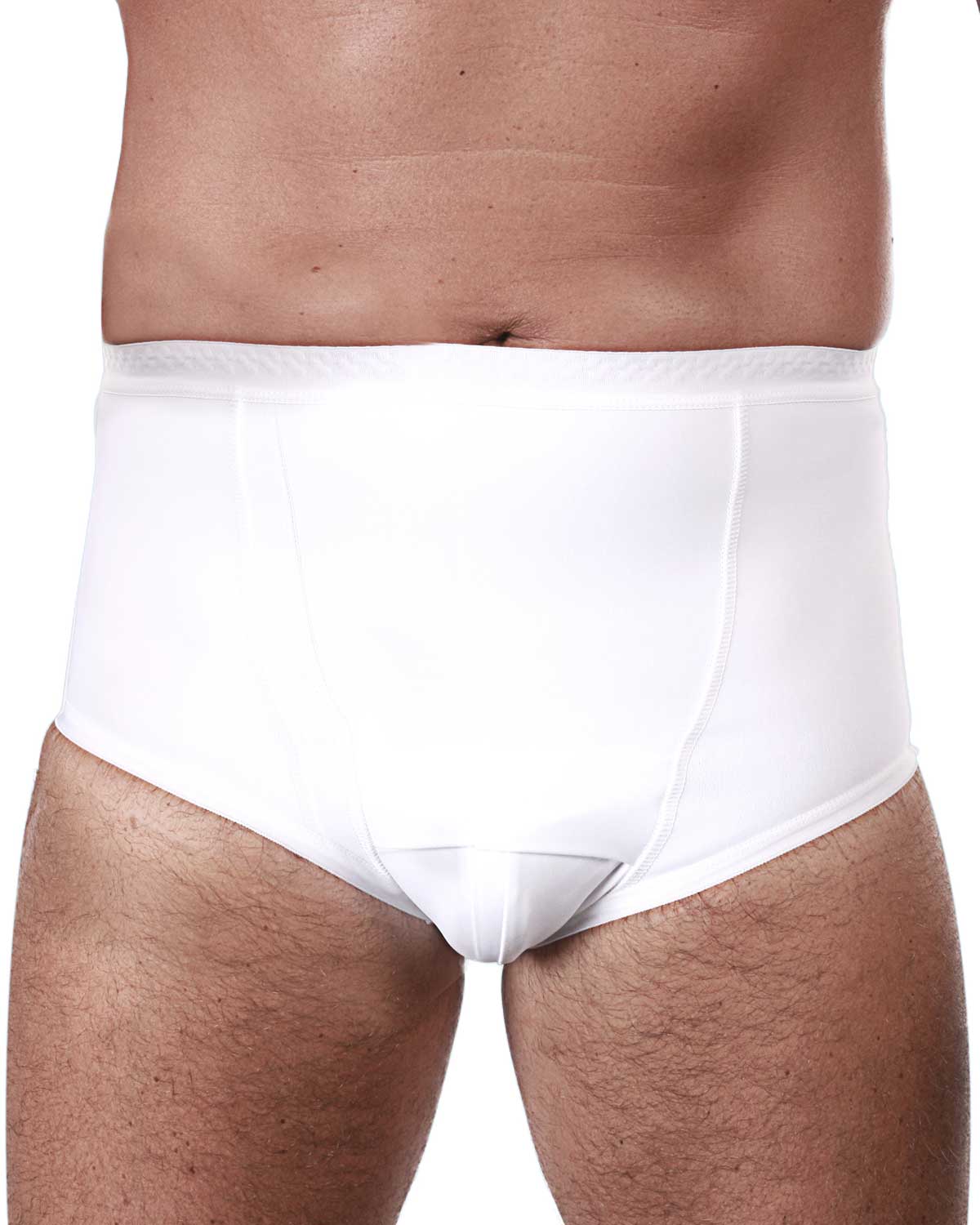 CUI Mens Hernia Low Waist Support Girdle Brief - 1 each, LARGE, WHITE-1