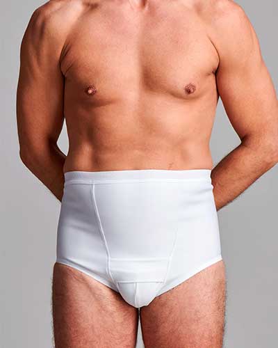 CUI Mens Hernia Low Waist Support Girdle Brief - 1 each, XLARGE, WHITE