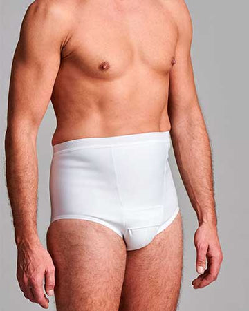 CUI Mens Hernia Low Waist Support Girdle Brief - 1 each, LARGE, BLACK - 0