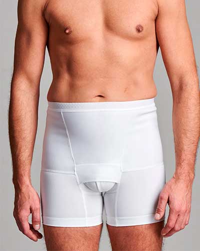 CUI Mens Hernia Low Waist Support Girdle With Legs - 1 each, MEDIUM, WHITE