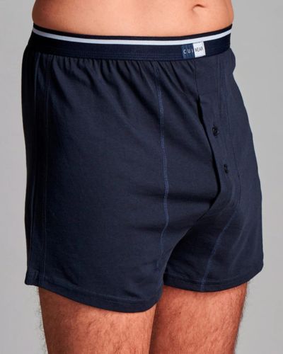 CUI Mens Ostomy High Waist Cotton Boxer - 1 each, LARGE, NAVY - TWIN - 0
