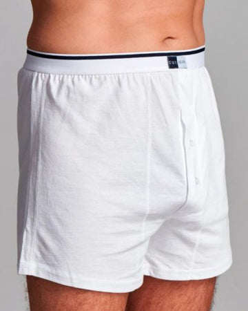 CUI Boxer Coton Taille Haute pour Homme Ostomy - 1 pièce, GRANDE, BLANC - JUMEAU - 0