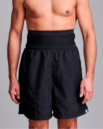 CUI Short de bain pour stomie pour hommes - 1 de chaque, MOYEN, NOIR - TWIN **INDISPONIBLE TEMPORAIRE**