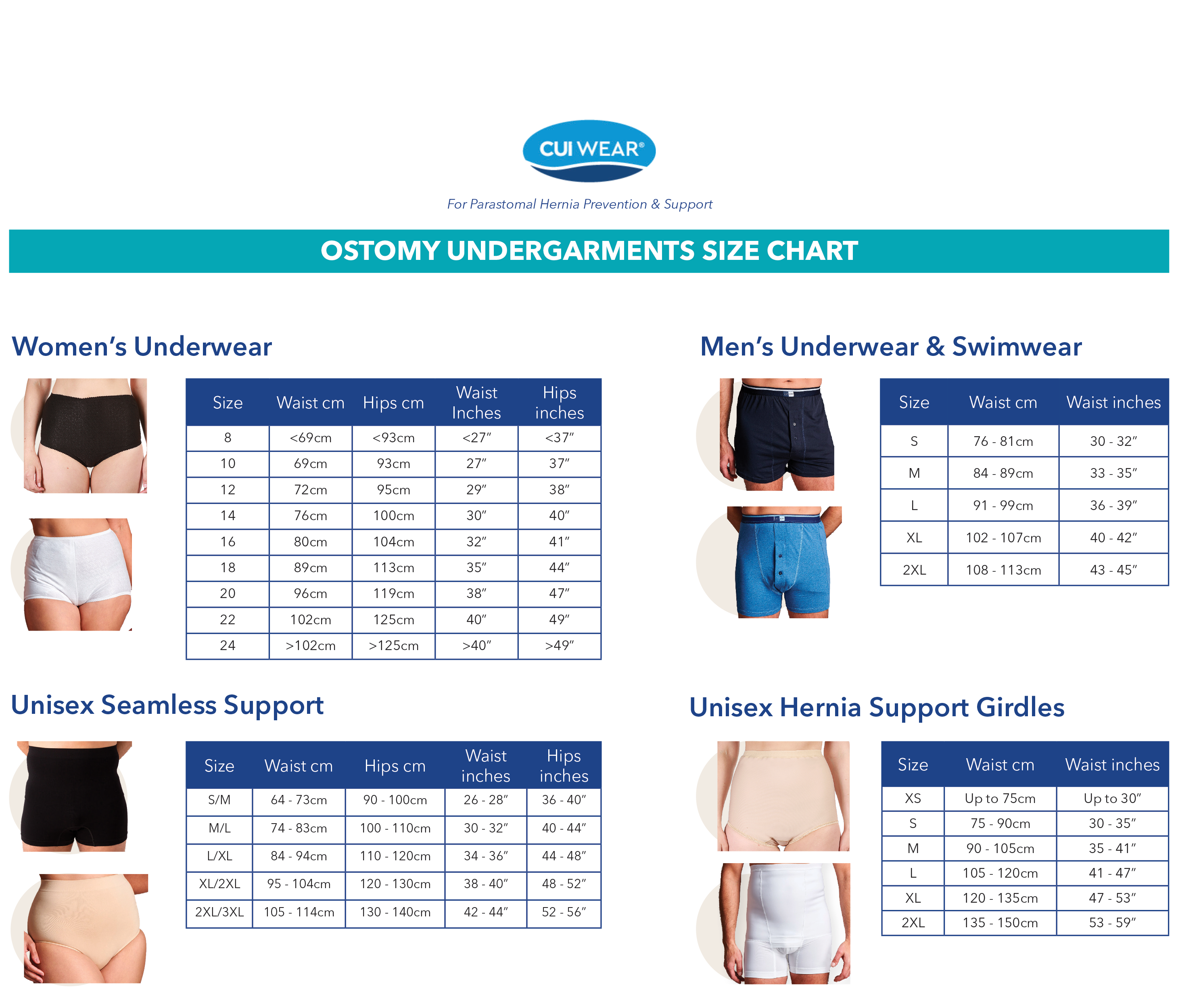 CUI Womens Ostomy Ultra-Lite Support Brief - 1 each, 12, WHITE - LEFT