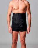 CUI Unisex Adjustable Hole Anti Roll Ostomy Hernia Support Belt - 26cm/10inch - 1 each, XLARGE, LEFT - BLACK - WITH POUCH OPENING-1