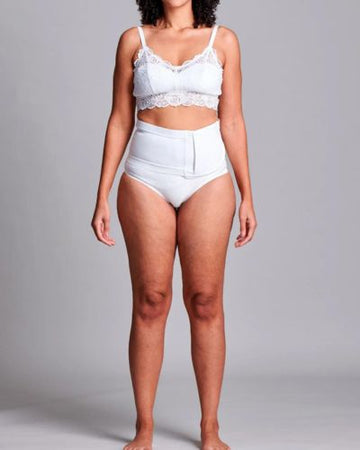 CUI Unisex Anti Roll Wraparound Ostomy Hernia Support Belt - 16cm/6inch - 1 each, 16 CM / 6 INCH, SMALL - WHITE - NO OPENING - 0
