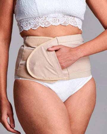 CUI Unisex Anti Roll Wraparound Ostomy Hernia Support Belt - 20cm/8inch - 1 each, 20 CM / 8 INCH, XLARGE - BEIGE - NO OPENING