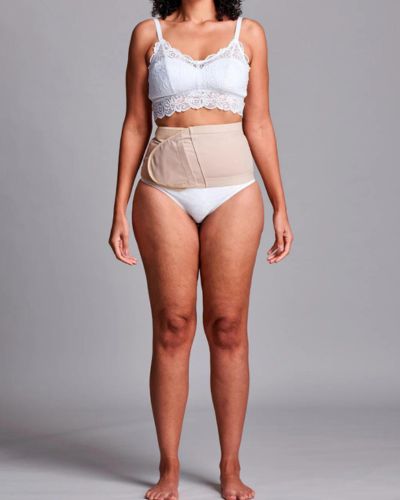 CUI Unisex Anti Roll Wraparound Ostomy Hernia Support Belt - 20cm/8inch - 1 each, 20 CM / 8 INCH, XXLARGE - BEIGE - NO OPENING