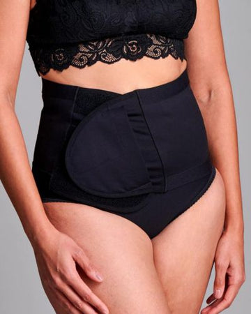 CUI Unisex Anti Roll Wraparound Ostomy Hernia Support Belt - 20cm/8inch - 1 each, 20 CM / 8 INCH, XLARGE - BLACK - NO OPENING