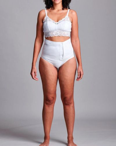 CUI Unisex Anti Roll Wraparound Ostomy Hernia Support Belt - 20cm/8inch - 1 each, 20 CM / 8 INCH, MEDIUM - WHITE - NO OPENING