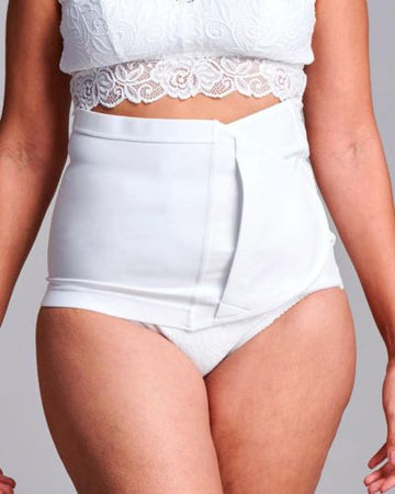 CUI Unisex Anti Roll Wraparound Ostomy Hernia Support Belt - 26cm/10inch - 1 each, 26 CM / 10 INCH, SMALL - WHITE - NO OPENING