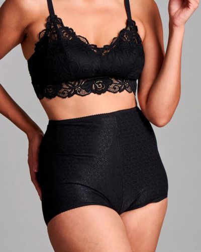 CUI Womens Ostomy High Waist Cotton Shortie - 1 each, 22, BLACK - TWIN