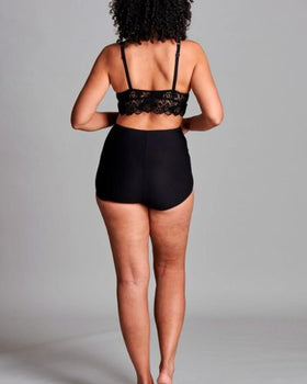 CUI Womens Ostomy High Waist Cotton Shortie - 1 each, 14, BLACK - TWIN - 0