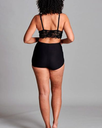 CUI Womens Ostomy High Waist Cotton Shortie - 1 each, 14, BLACK - TWIN - 0