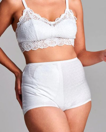 CUI Womens Ostomy High Waist Cotton Shortie - 1 each, 16, WHITE - TWIN