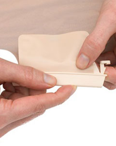 Hollister New Image 2-Piece Drainable Pouch with Clamp Closure Beige - 10 per Box, RED - 57MM, 30CM (12") - WITH FILTER