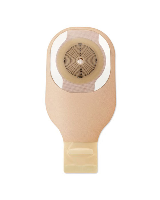 Hollister Premier 1-Piece Drainable Pouch with Lock 'n Roll Closure CeraPlus Flat Skin Barrier - 10 per box, 40MM (1 9/16"), BEIGE W/VEIWING OPTION - 30CM (12")