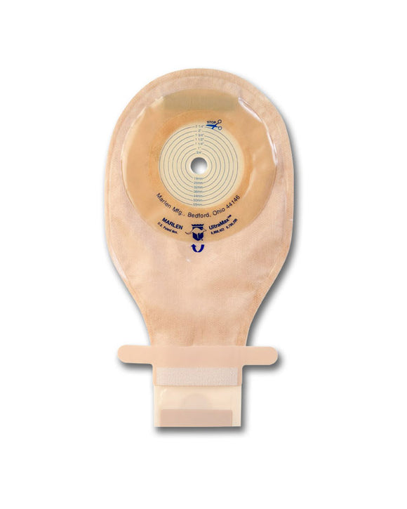 Marlen SuperFlat MiniMax 1-Piece Drainable Pouch with Kwick-Klose II Fastener with AquaTack Barrier - Cut to Fit - 5 per box, TRANSPARENT, WITH FILTER - CUT TO FIT - 1/2"-2 1/8" (12-55MM)