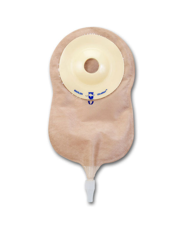 Marlen UltraMax 1-Piece Urostomy Pouch with AquaTack Barrier and No Filter - 5 per box, TRANSPARENT, SHALLOW CONVEXITY - 1 3/8" (34MM)
