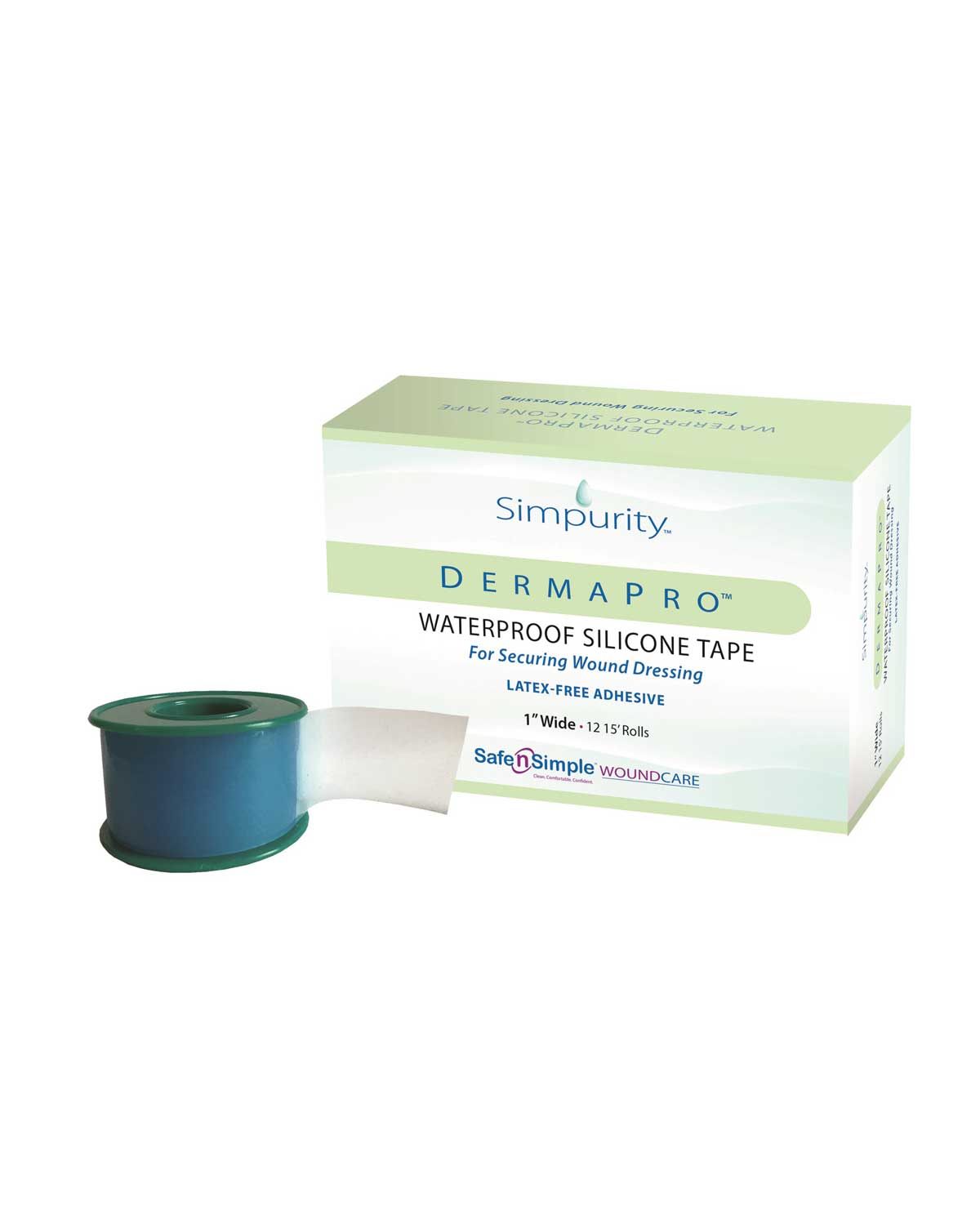 Safe n Simple DermaPro Silicone Waterproof Scar Tape 15' x 1" - 1 roll - 0