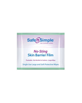 Safe n Simple No-Sting Skin Barrier Film Wipes - 25 per Box - 0