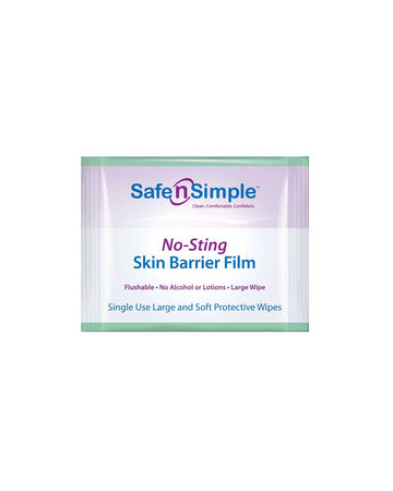 Safe n Simple No-Sting Skin Barrier Film Wipes - 25 per Box - 0
