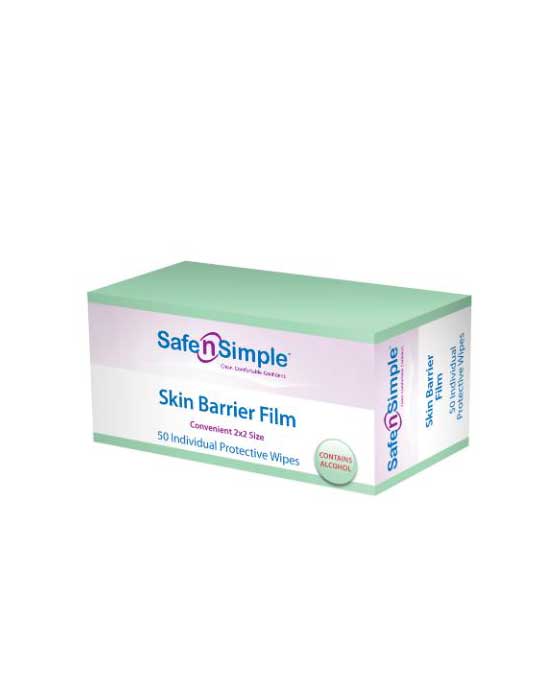 Safe n Simple Skin Barrier Film Wipes (contains alcohol) - 50 per box