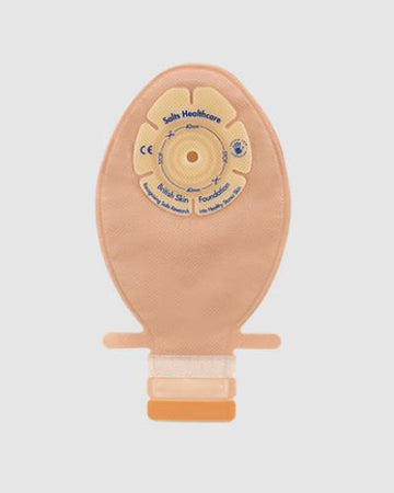 Poche vidable 1 pièce pédiatrique Salts Confidence Comfort Neonatal avec Flexifit – 30 unités par boîte, SANS TROU, PÉDIATRIQUE, BEIGE AVEC RECOUVREMENT TRANSPARENT