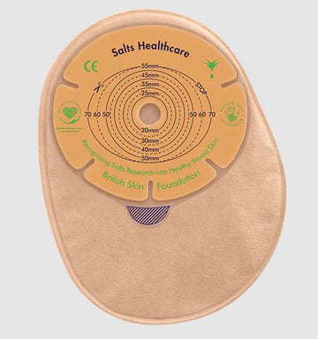Salts Confidence Natural ADVANCE 1-Piece closed pouch with Flexifit and Aloe - 30 units per Box, 32MM (1 1/4"), STANDARD, BEIGE WITH TRANSPARENT OVERLAP