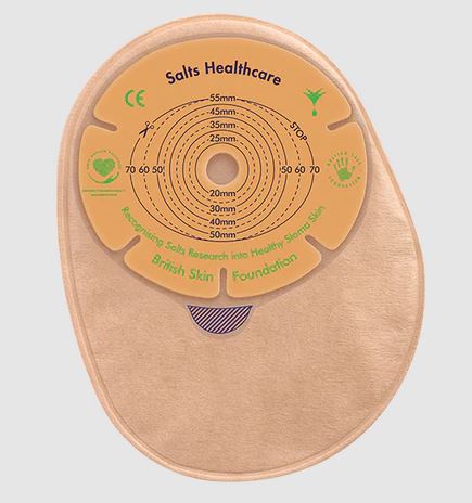 Salts Confidence Natural ADVANCE 1-Piece closed pouch with Flexifit and Aloe - 30 units per Box, 13-70MM (1/2"-2 3/4"), MINI, BEIGE WITH TRANSPARENT OVERLAP