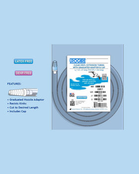 Urocare Clear-Vinyl Extension Tube 60" with Adapter & Cap Non-Sterile - 1 each